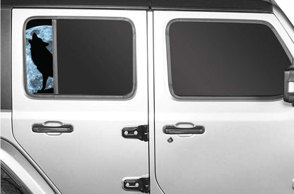 Side door window Blue moon wolf