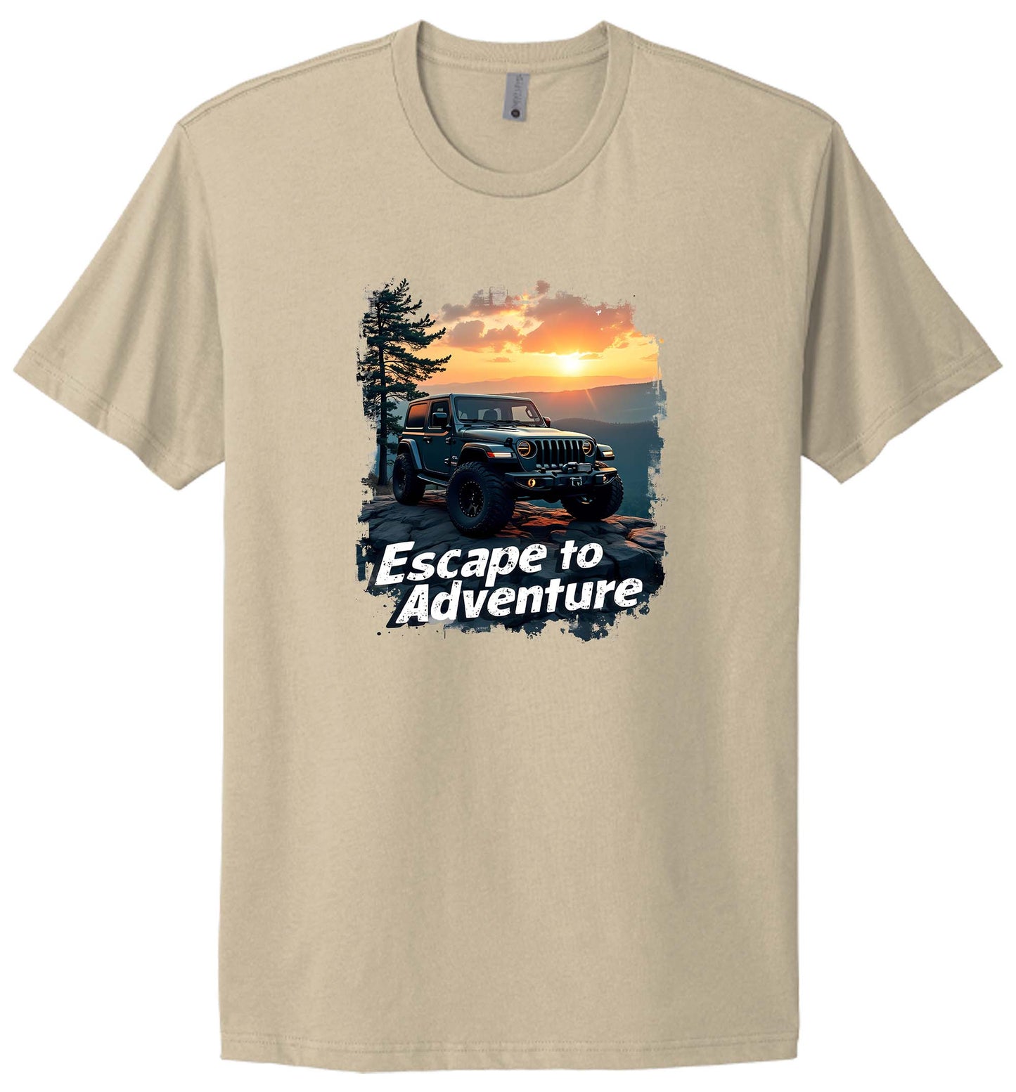 Escape to Adventure Off-Road Jeep Graphic T-Shirt, Sunset Design