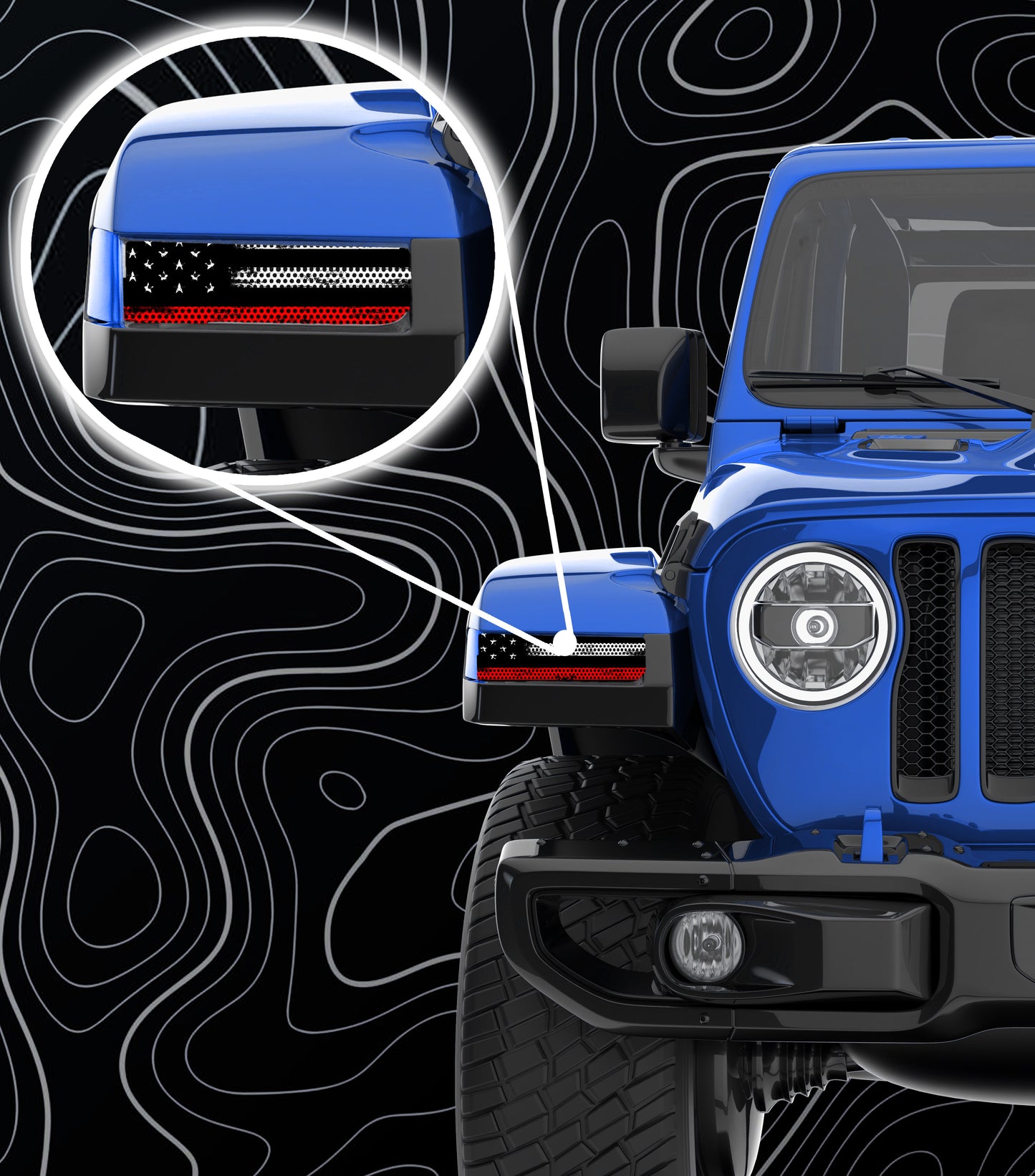 Fire flag Jl and Gladiator Turn signal decal