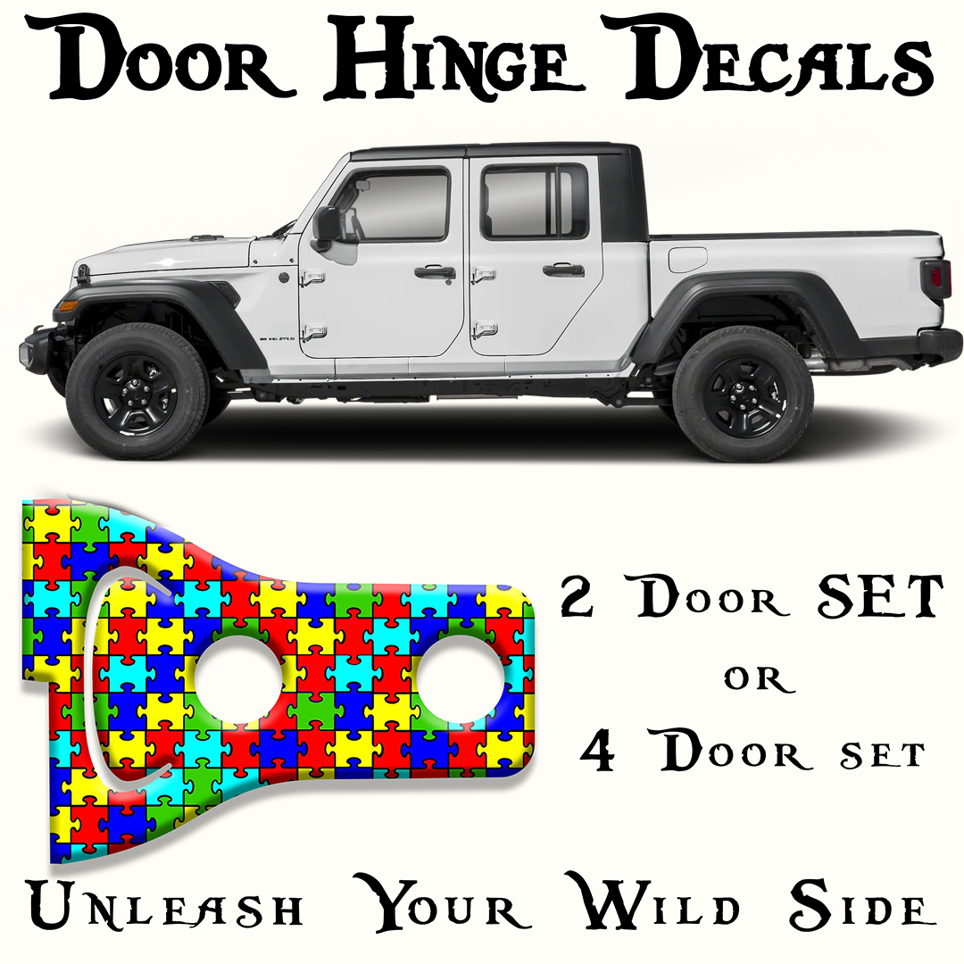 Autism puzzle Door hinge decals 38