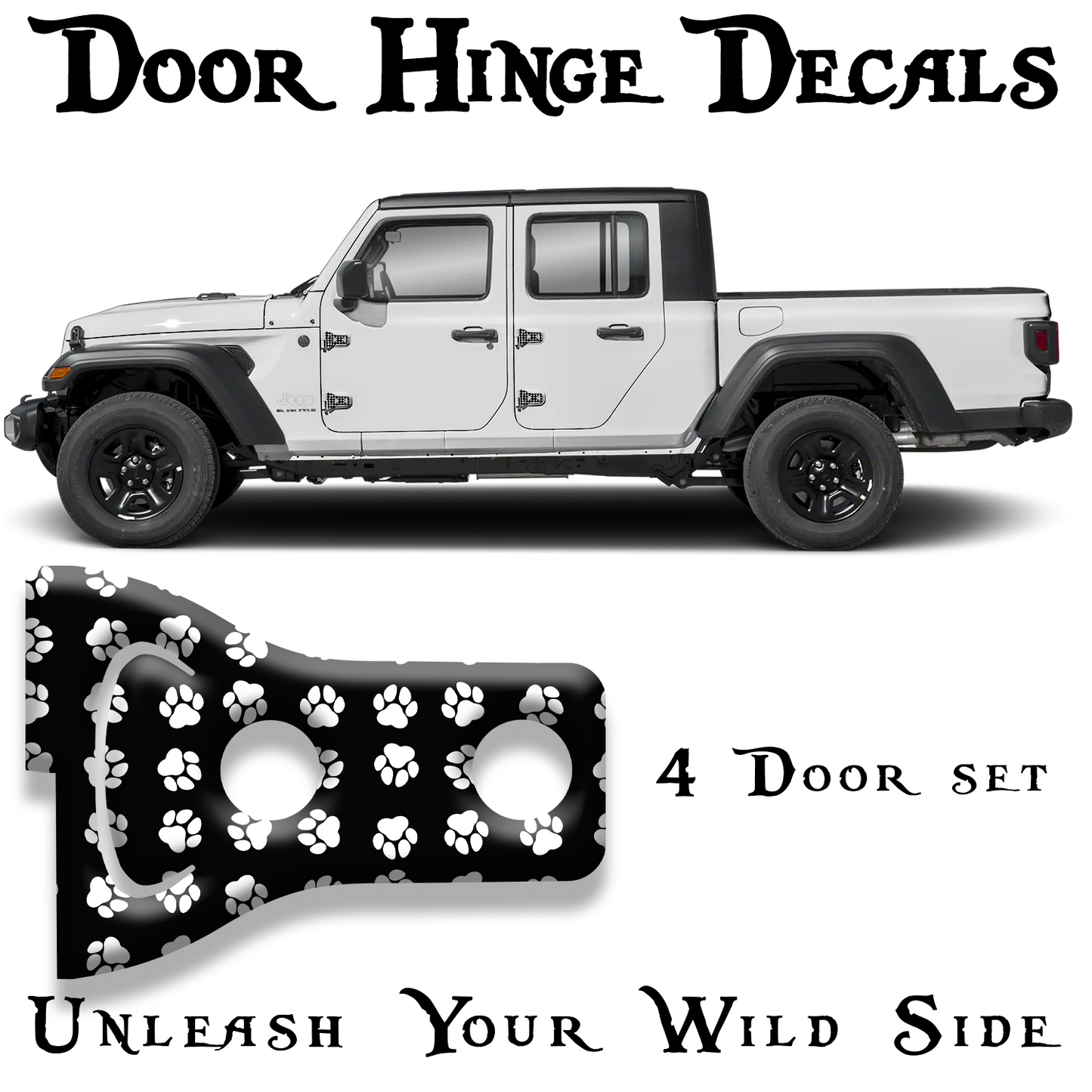 Paw prints Door hinge decals 4