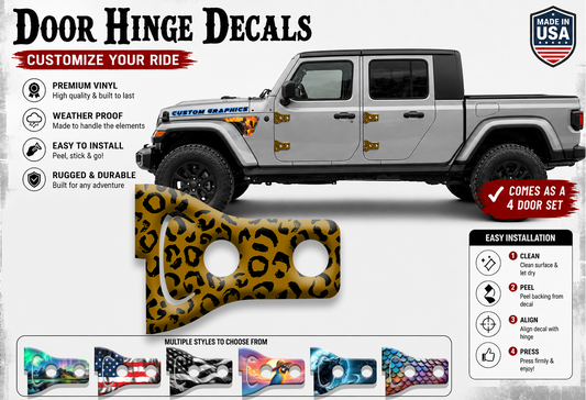 Leopard print Door hinge decals 72