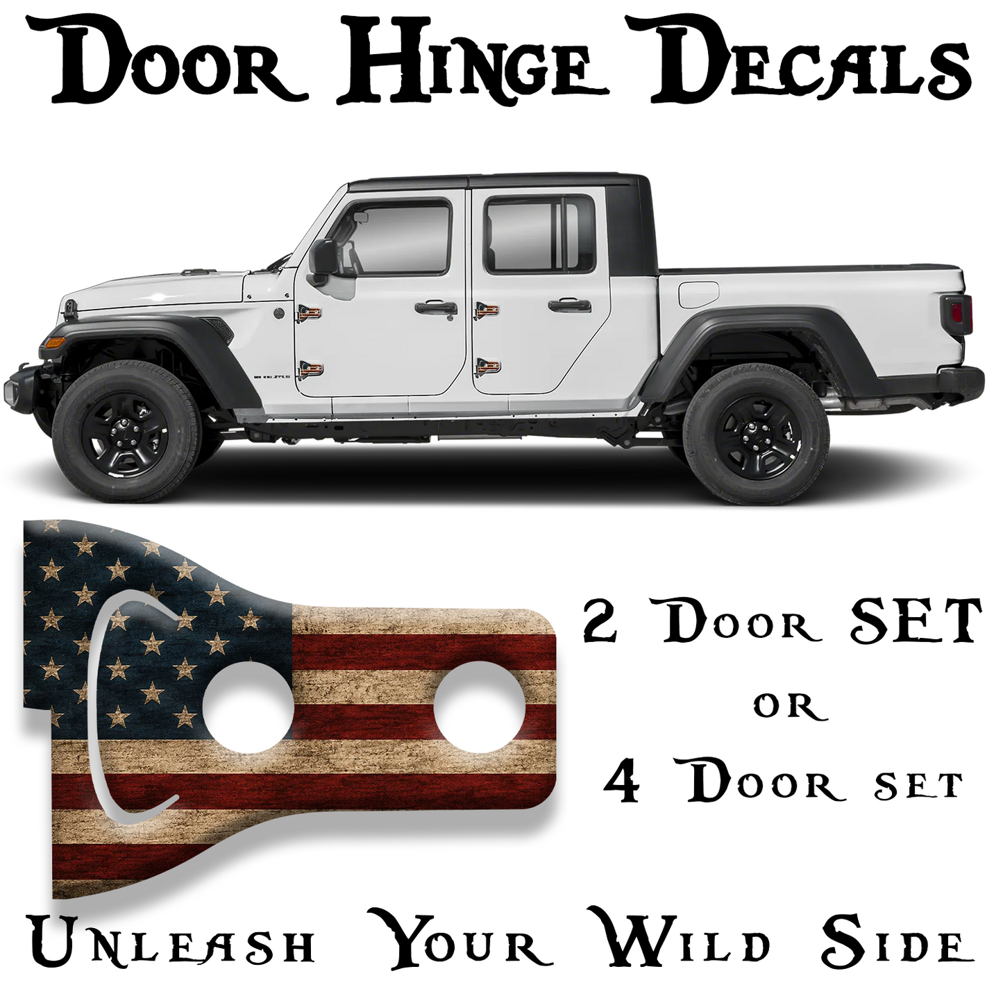 American flag Door hinge decals 85