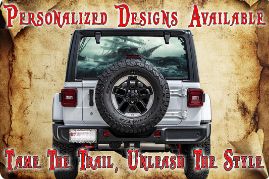 Kraken with ship rear window see through graphic