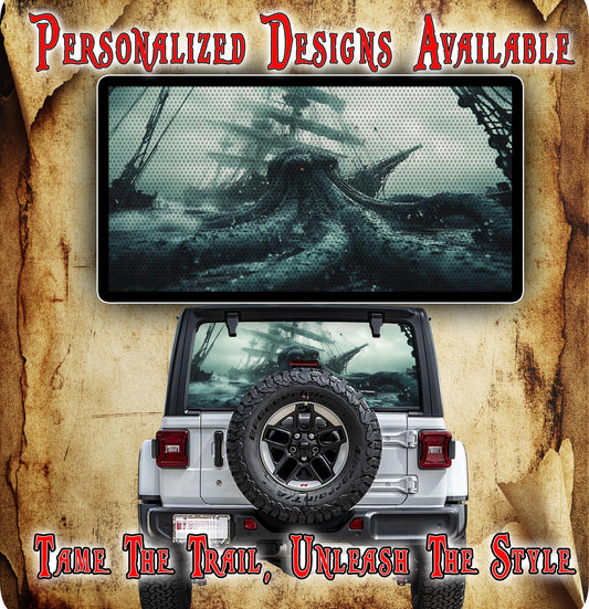 Kraken with ship rear window see through graphic