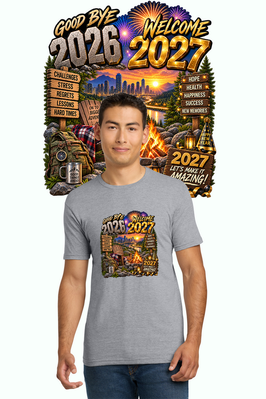 Goodbye 2026 Welcome 2027 New Year shirt in gray