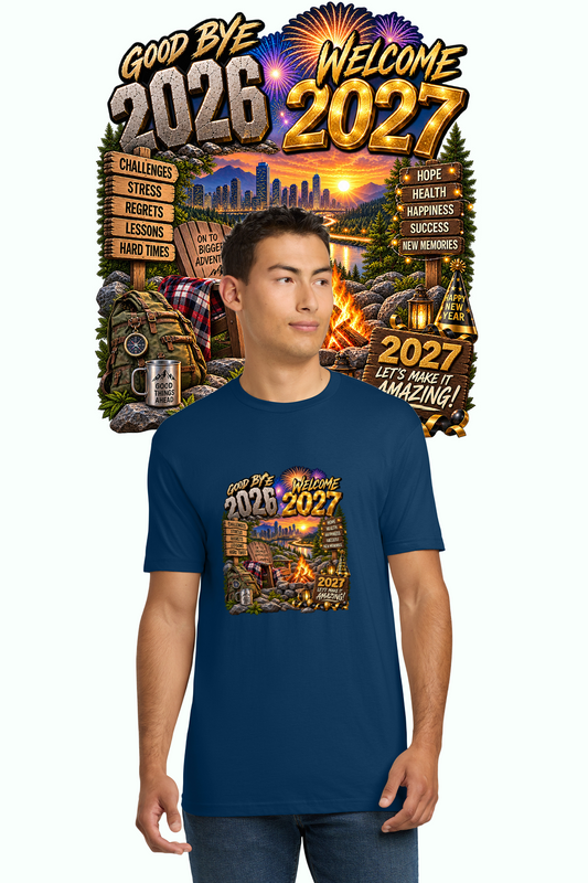 Goodbye 2026 Welcome 2027 New Year shirt in navy blue