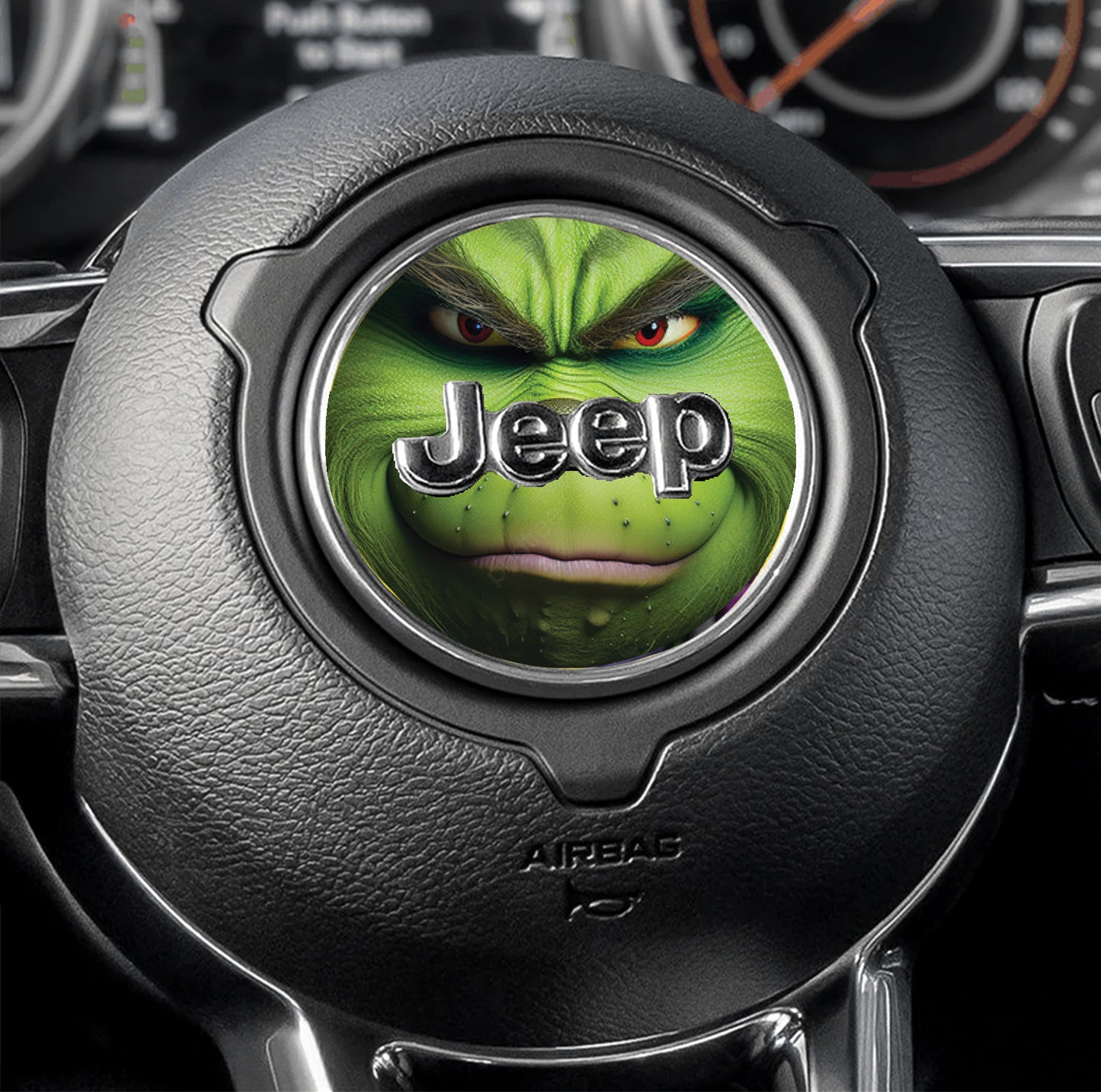 Steering wheel decal Grinch