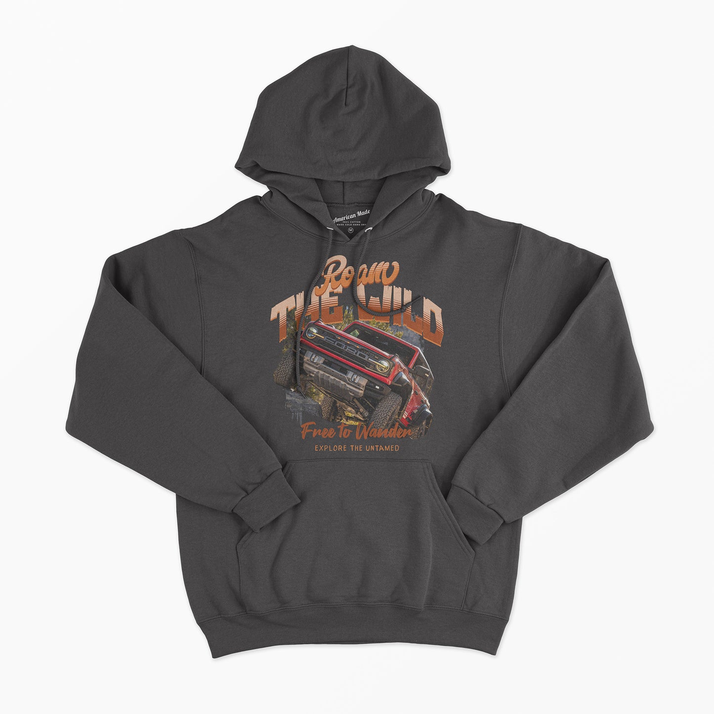 Off-Road Adventure Hoodie, Free to Wander Graphic Print,Pullover Sweatshirt