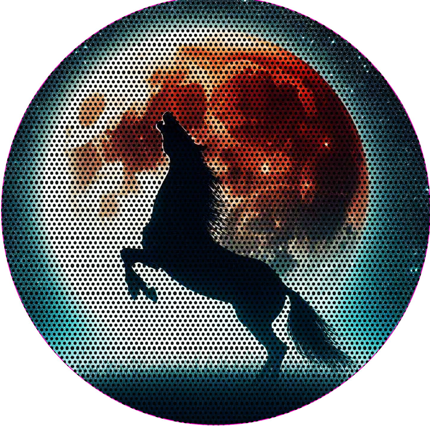 Horse and Moon headlight decal