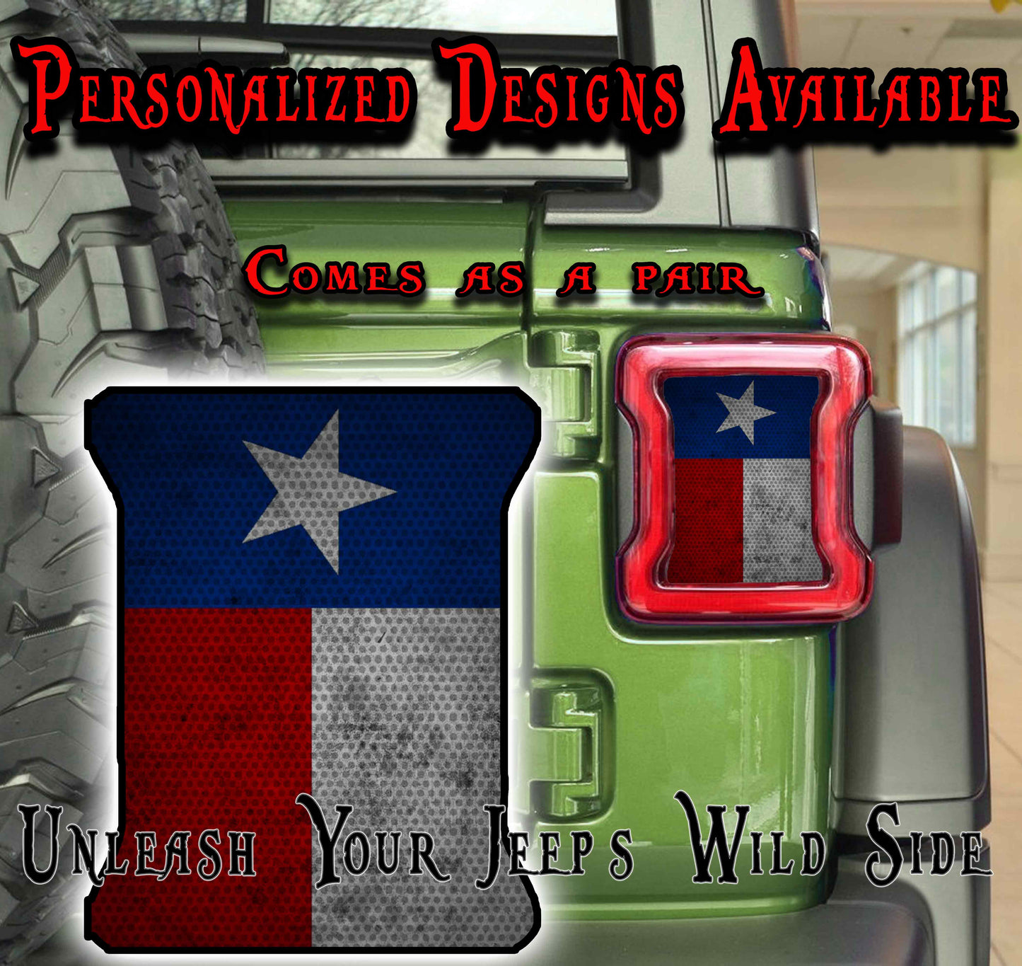 Texas flag Taillight cover decal