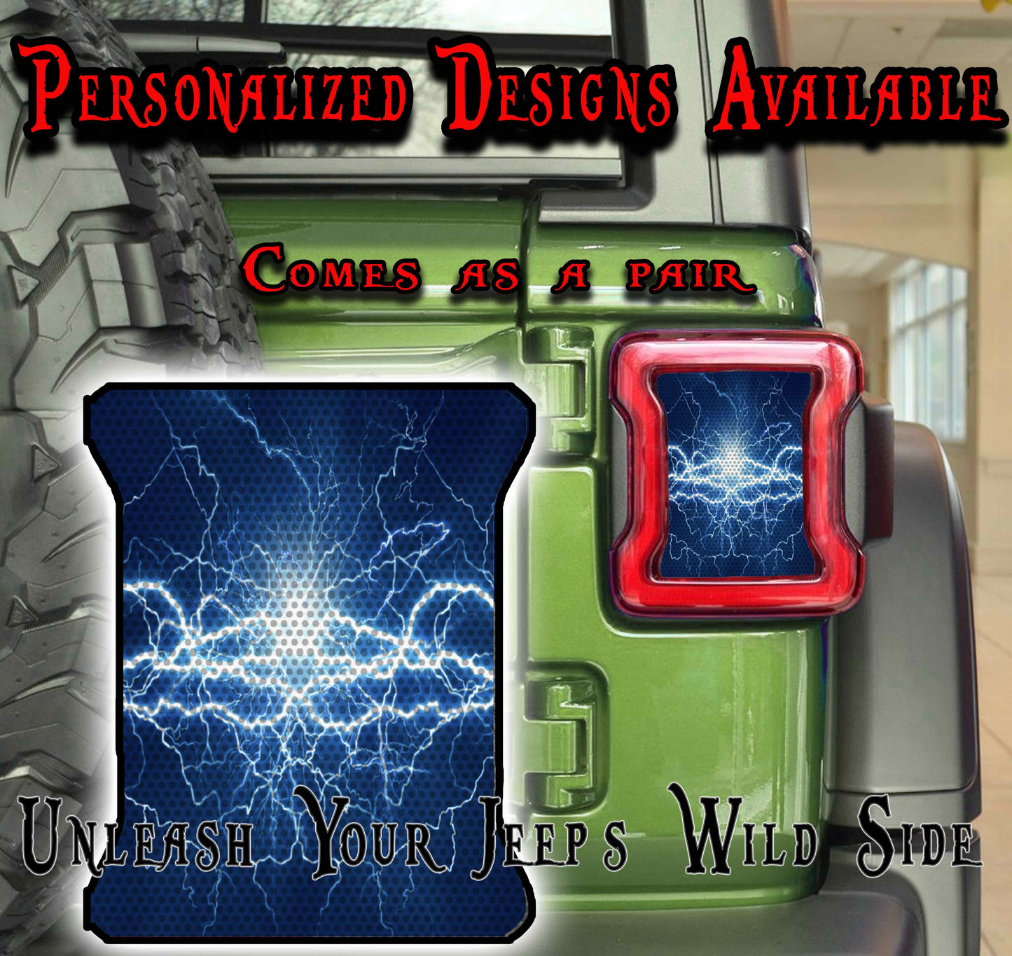 Blue lighting taillight cover decal