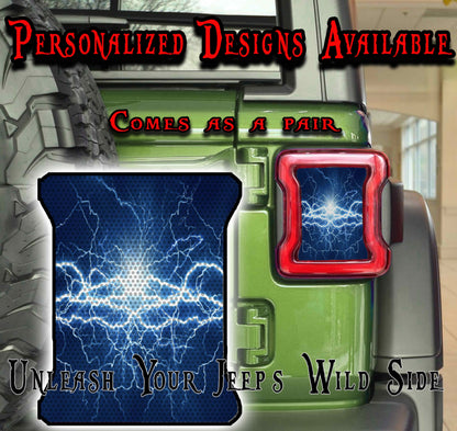 Blue lighting taillight cover decal