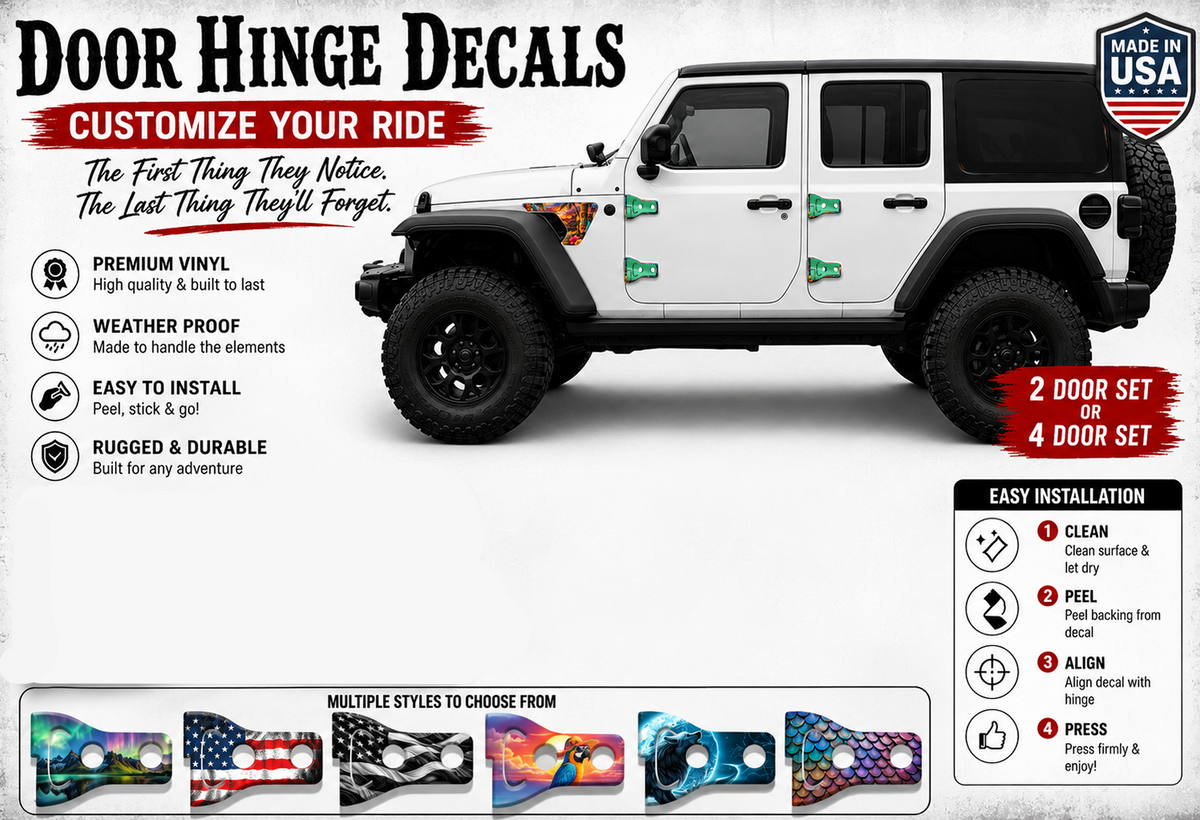 Solid custom hinge decals