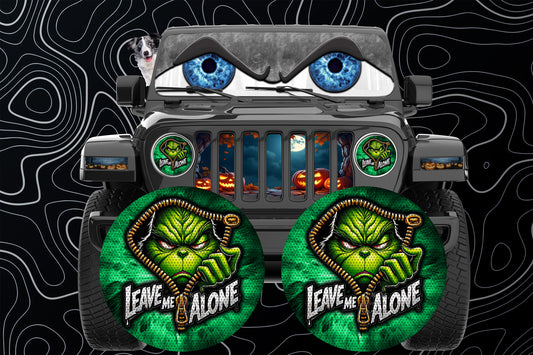 Grinch leave me alone eye for a round headlight.