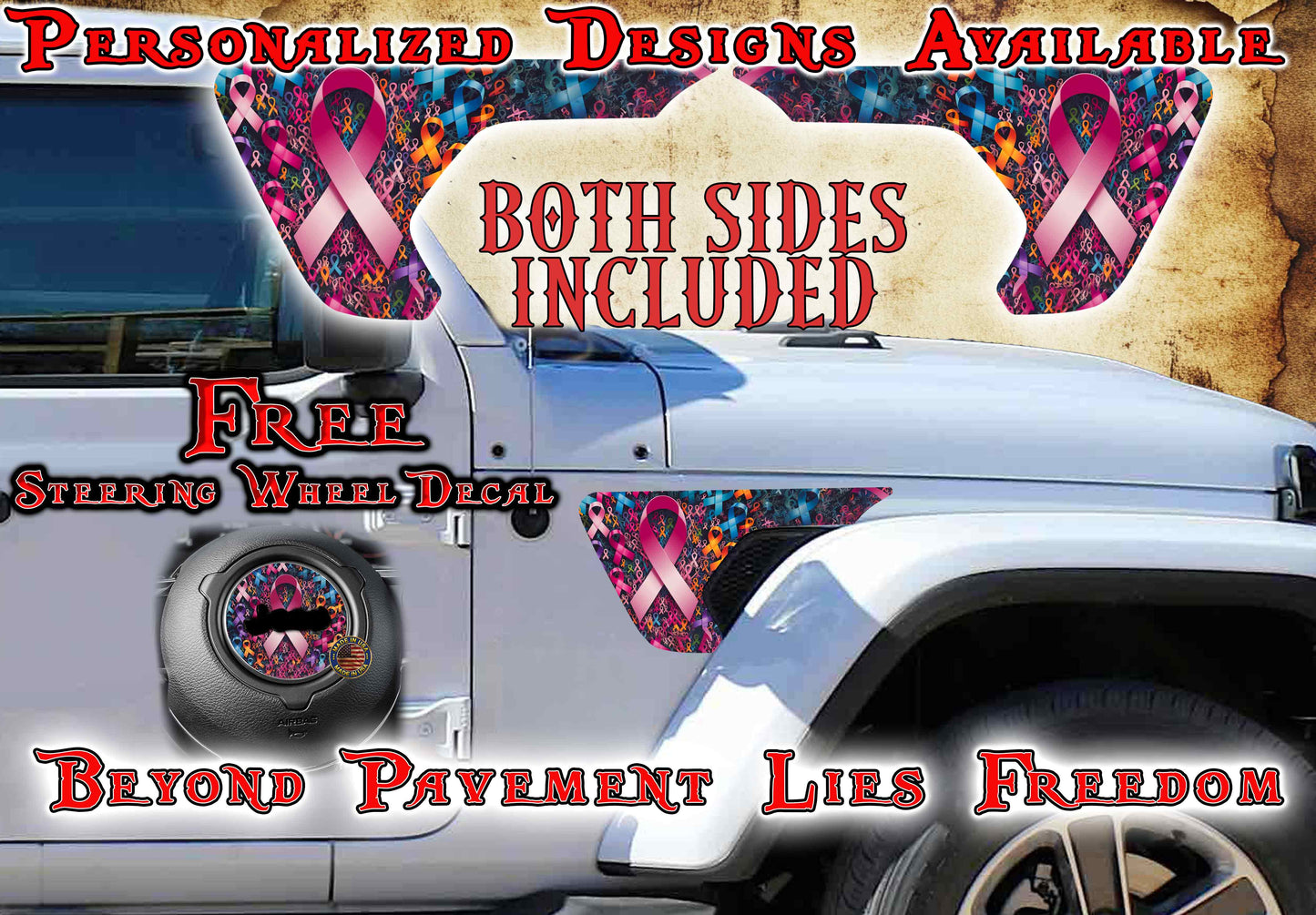 No one fights alone fender vent for the JL or JT 2018 or newer