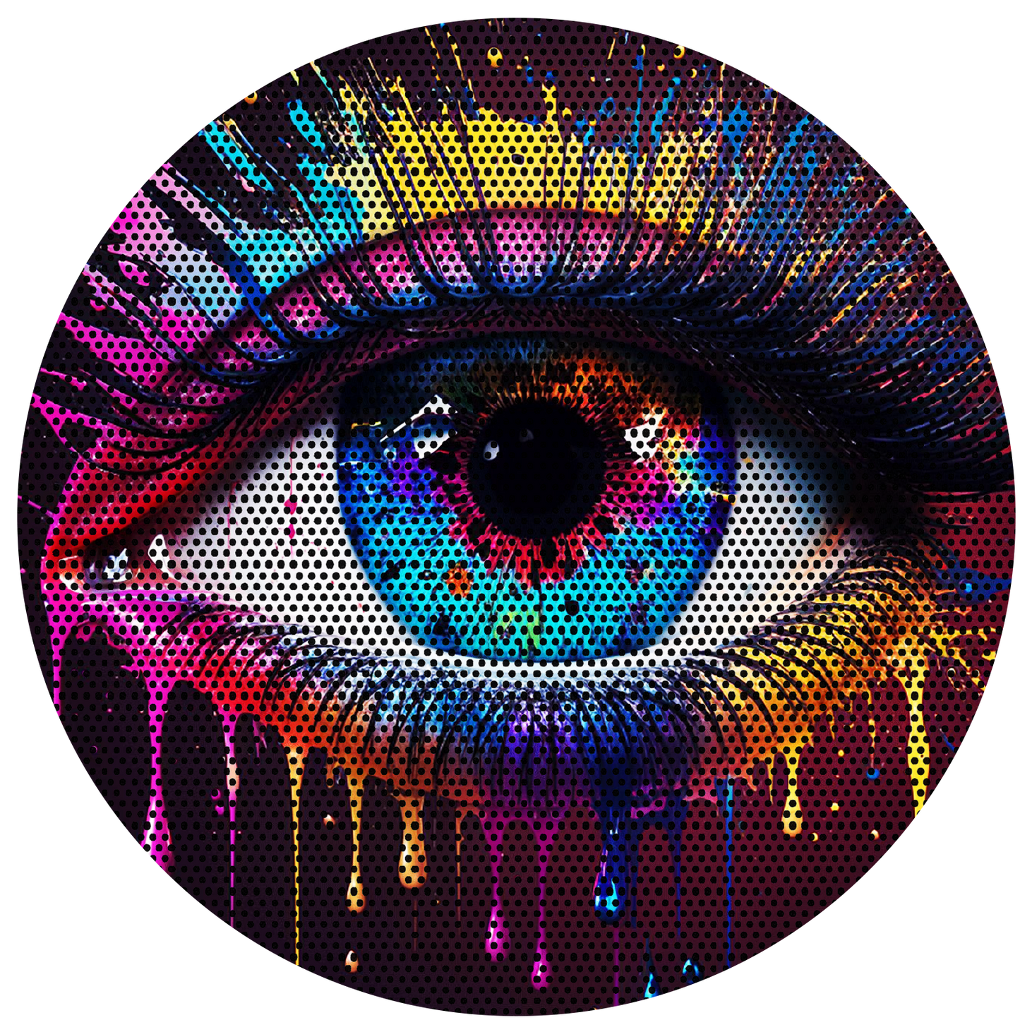 Real eye paint splash headlight decal