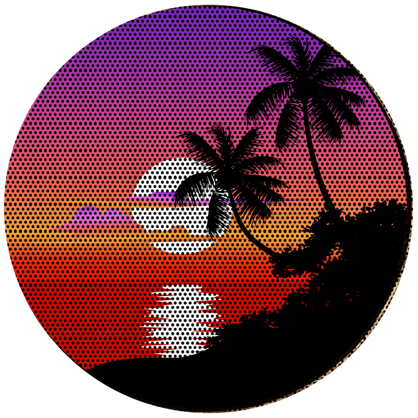 Sunset palm tree