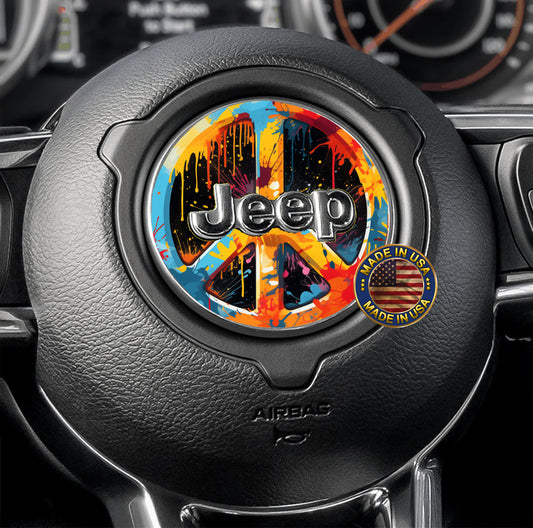 Steering wheel decal Peace sign