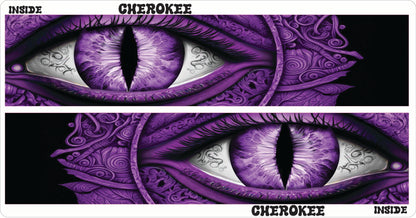 Jeep Cherokee KL headlight decals Purple cat eyes