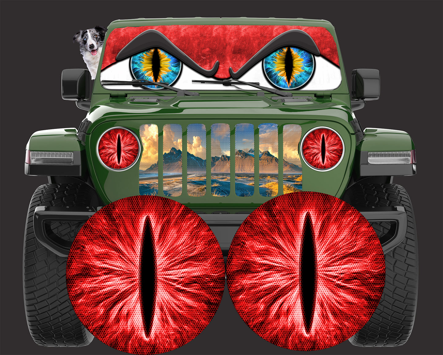 Red cat eye decal