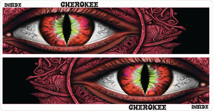 Jeep Cherokee KL headlight decals red and green