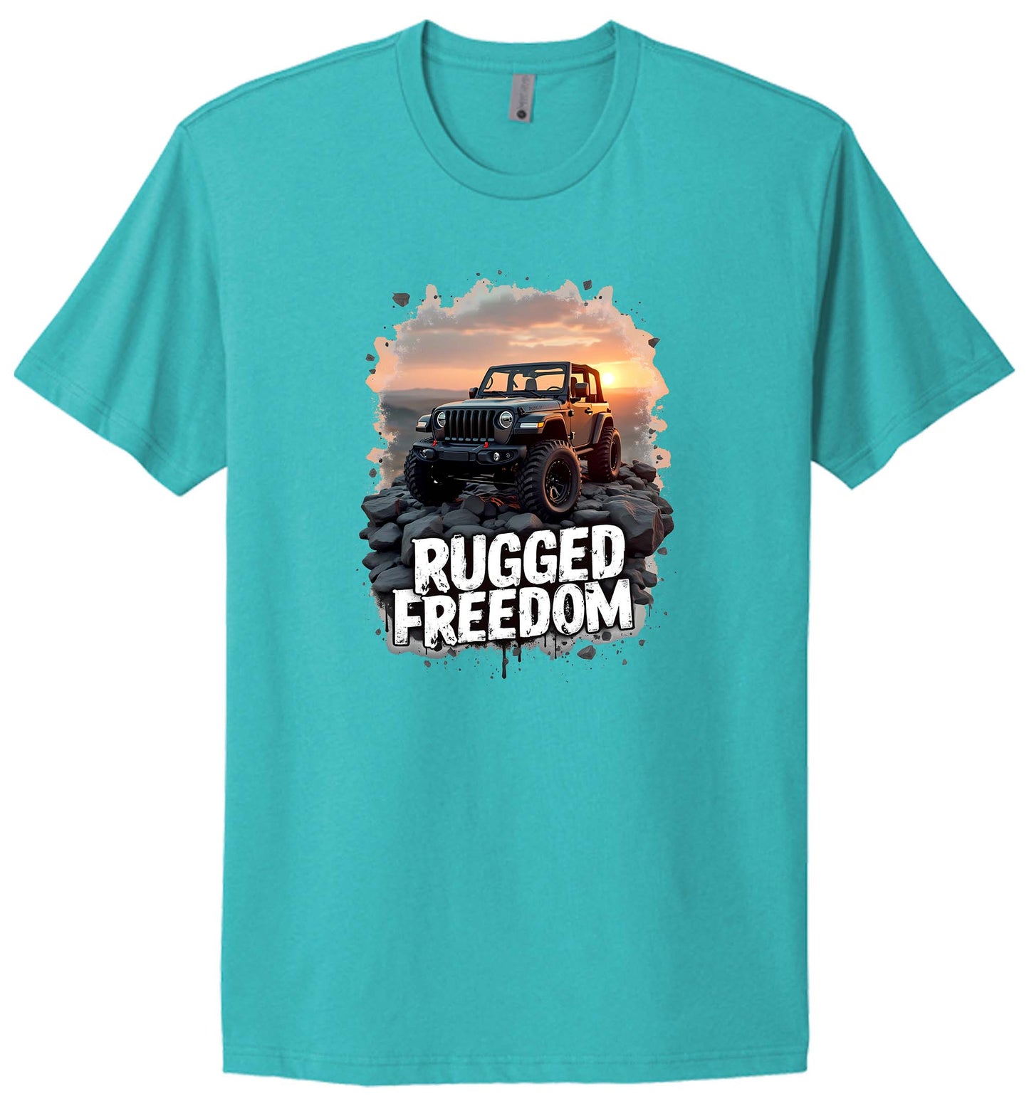 Rugged Freedom Off-Road Jeep Graphic T-Shirt, Sunset Design