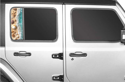 Side door window decal sea shells