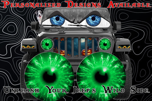 green headlight decal
