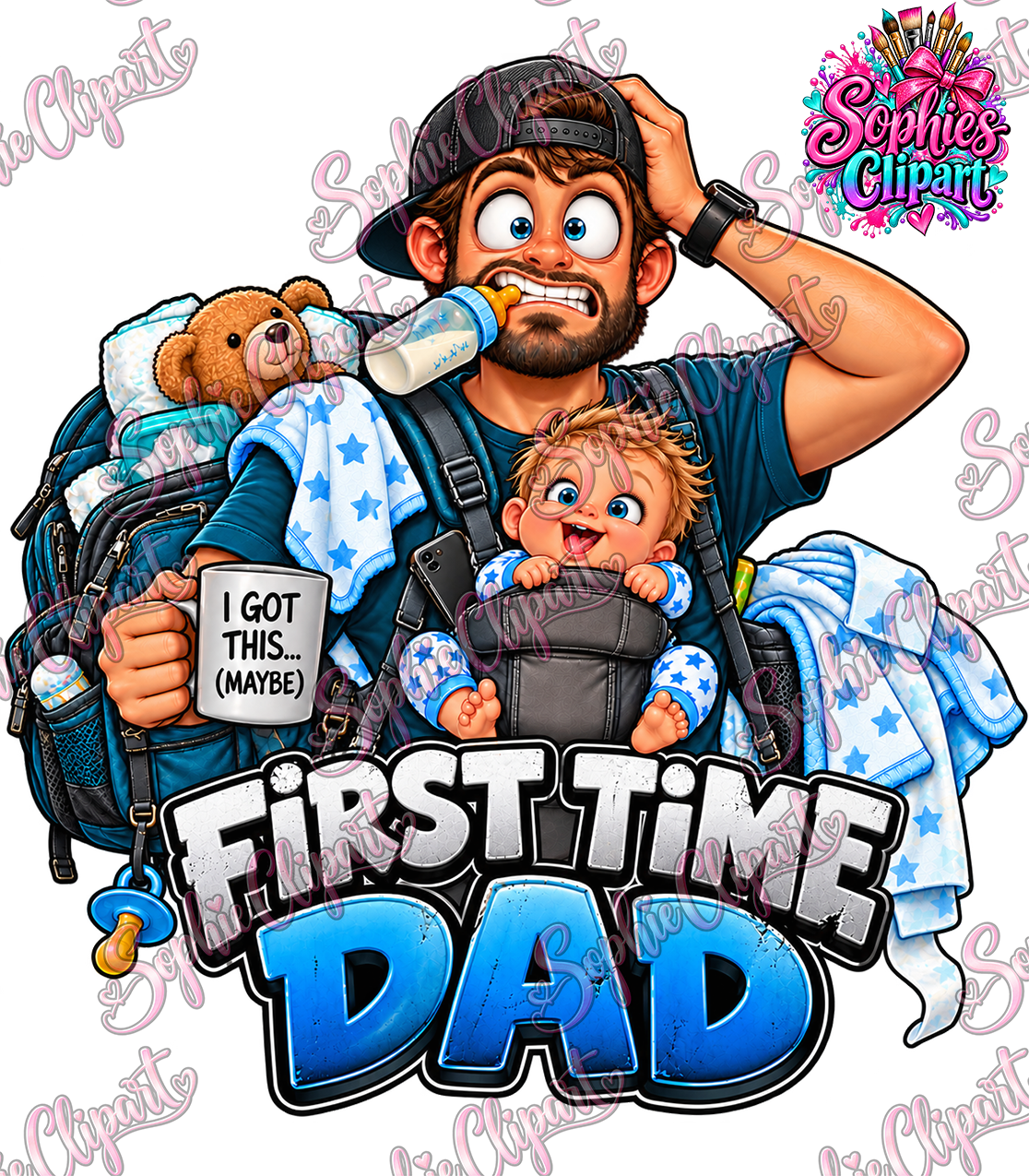 Sophie Clipart First Time Dad watermarked PNG design preview