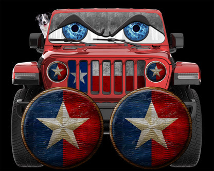 Texas round headlight decals