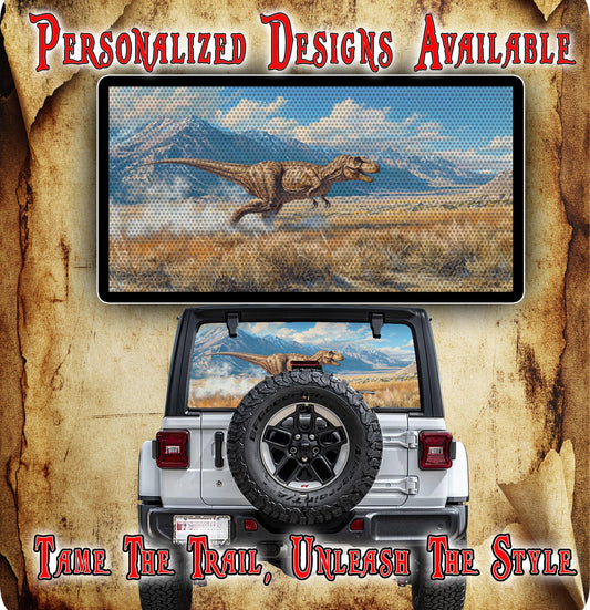 Dinasaur Rear window see through graphic.