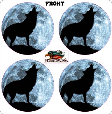 Inside vent decals wolf and blue moon decal