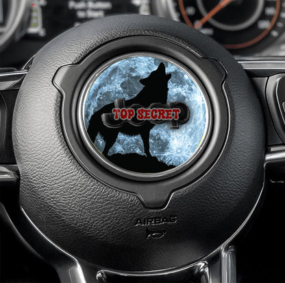 Steering wheel decal Wolf and blue moon