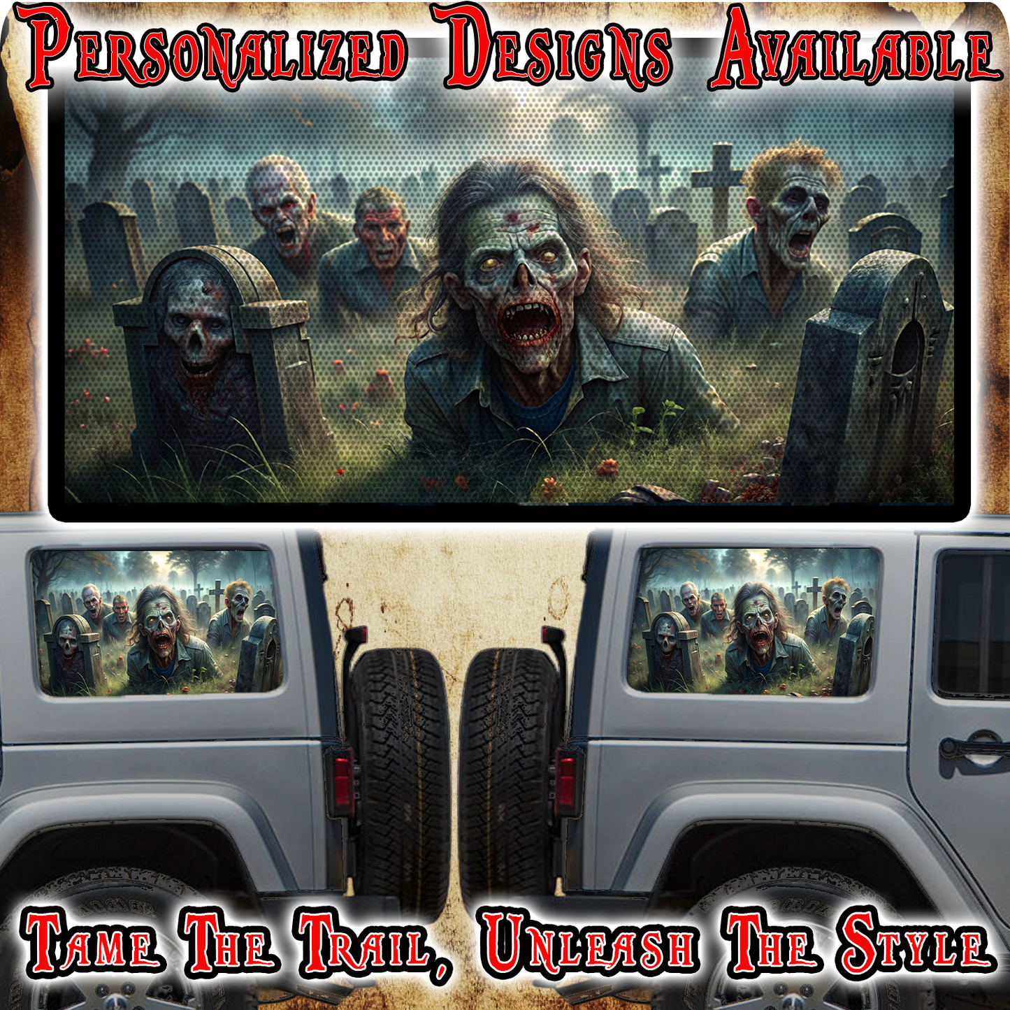 Zombie Rear quarter window see through graphic.