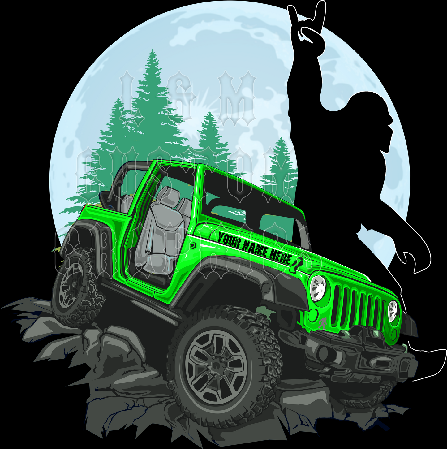 Bad Moon Jeep and Bigfoot
